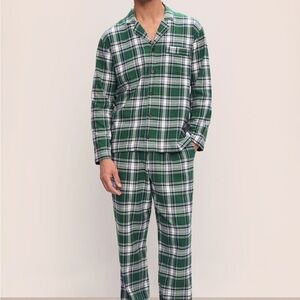 Eberjey Men's Green and White Plaid Lounge Pajama Set